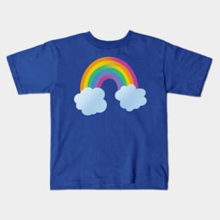 Beautiful Simple Ombre Rainbow with Clouds Kids T-Shirt